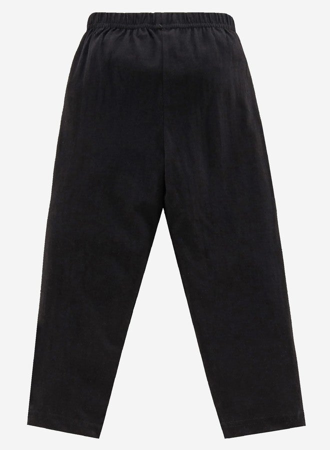 KiddoPanti Boys Solid Pyjama Pant Pack of 2, Bleach Melange & Black, 12-14Y - Image 4