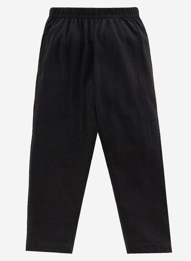 KiddoPanti Boys Solid Pyjama Pant Pack of 2, Bleach Melange & Black, 12-14Y - Image 3