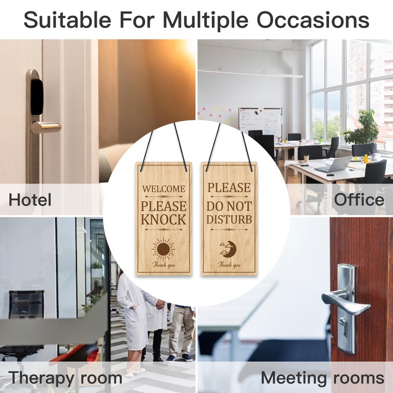 Putuo Decor Putuo ديكور يرجى عدم الإزعاج علامة ترحيب يرجى ضرب علامة PVC مزدوجة الوجهين مكتب شماعات لوحة لافتة للباب للمكتب المنزلي - Image 5