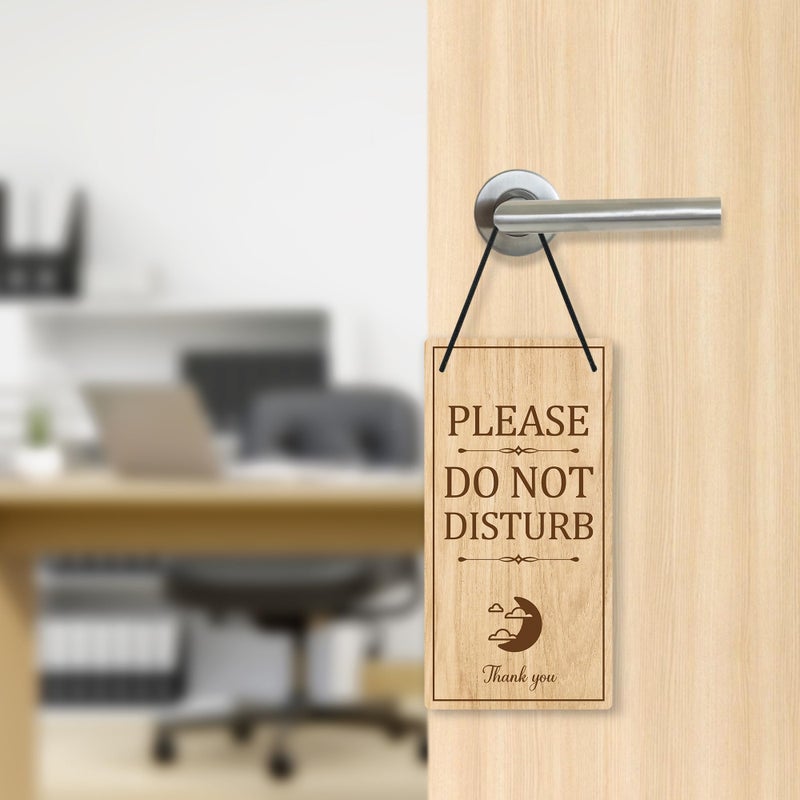 Putuo Decor Putuo ديكور يرجى عدم الإزعاج علامة ترحيب يرجى ضرب علامة PVC مزدوجة الوجهين مكتب شماعات لوحة لافتة للباب للمكتب المنزلي - Image 4