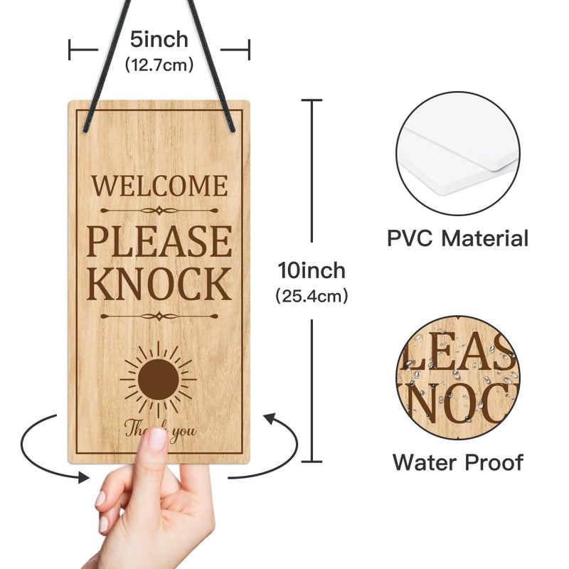 Putuo Decor Putuo ديكور يرجى عدم الإزعاج علامة ترحيب يرجى ضرب علامة PVC مزدوجة الوجهين مكتب شماعات لوحة لافتة للباب للمكتب المنزلي - Image 2