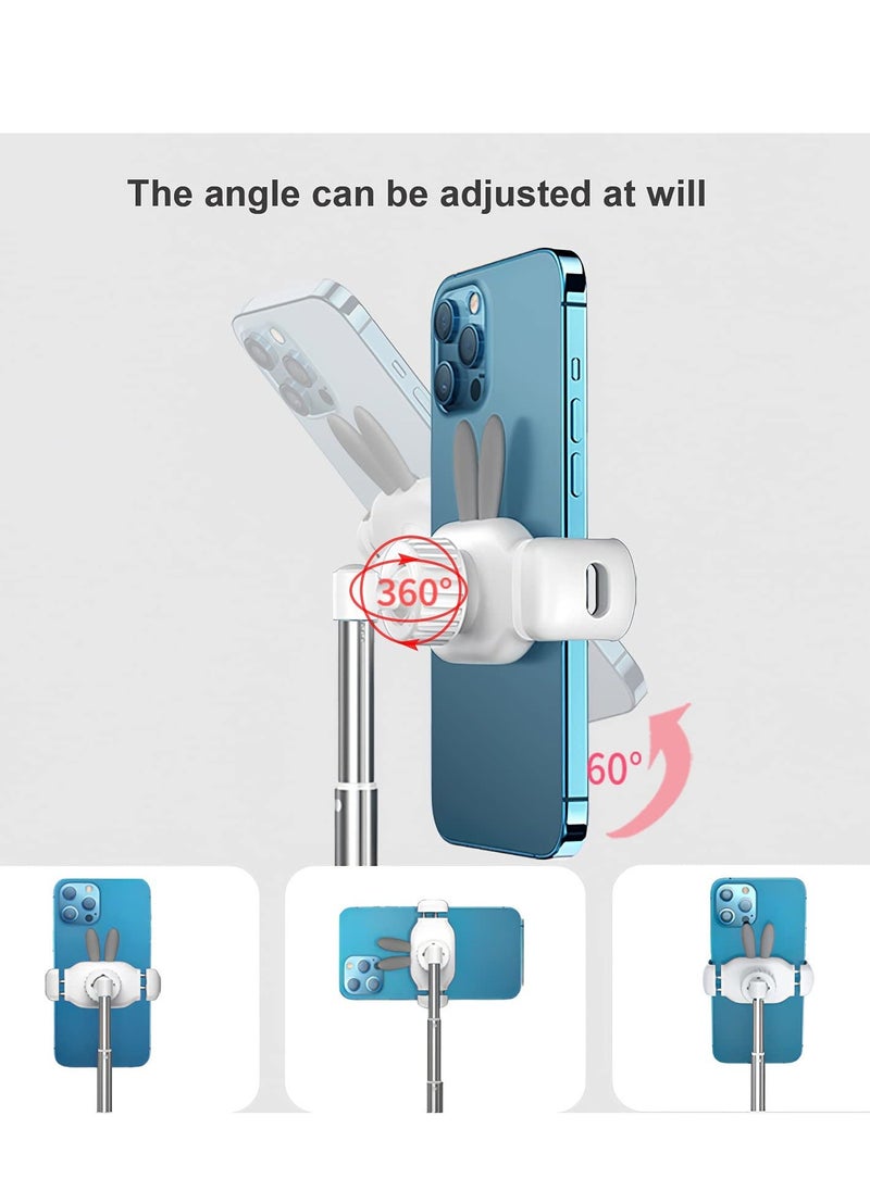 Generic - Cell Phone Stand, Cute Bunny Phone Stand, Angle Height Adjustable Cell Phone Stand for Desk, Height Angle Adjustable Phone Holder, Compatible with iPhone, iPad, All Phones (White) - Image 1