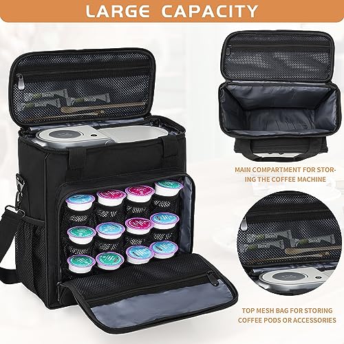 OUUTMEE Coffee Maker Carrying Bag Compatible with Keurig K-Mini or K-Mini Plus, Single Serve Coffee Brewer Portable Storage Bag with Extra Pockets, Storage Tote Case With Shoulder Strap - Image 2