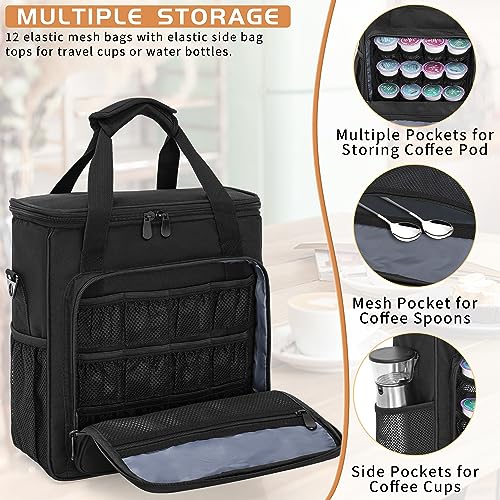 OUUTMEE Coffee Maker Carrying Bag Compatible with Keurig K-Mini or K-Mini Plus, Single Serve Coffee Brewer Portable Storage Bag with Extra Pockets, Storage Tote Case With Shoulder Strap - Image 3