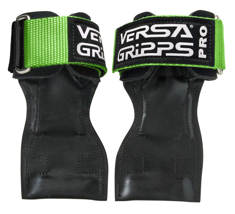 Versa Gripps® Pro, Made in The USA, Wrist Straps for Weightlifting Alternative, The Best Training Accessory, Neon Lime Green/Black, S - Image 1