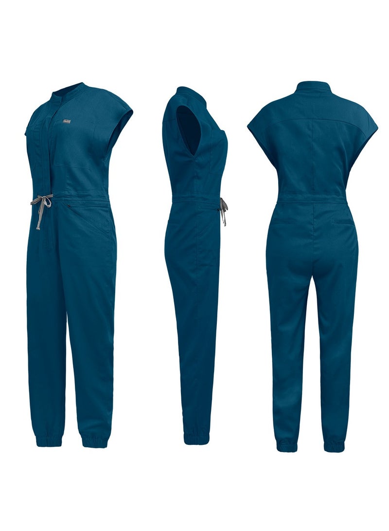 KUYING New Jumpsuit Set With Stand Up Collar And Fashionable Medical Workwear Zipper Design  - Image 2
