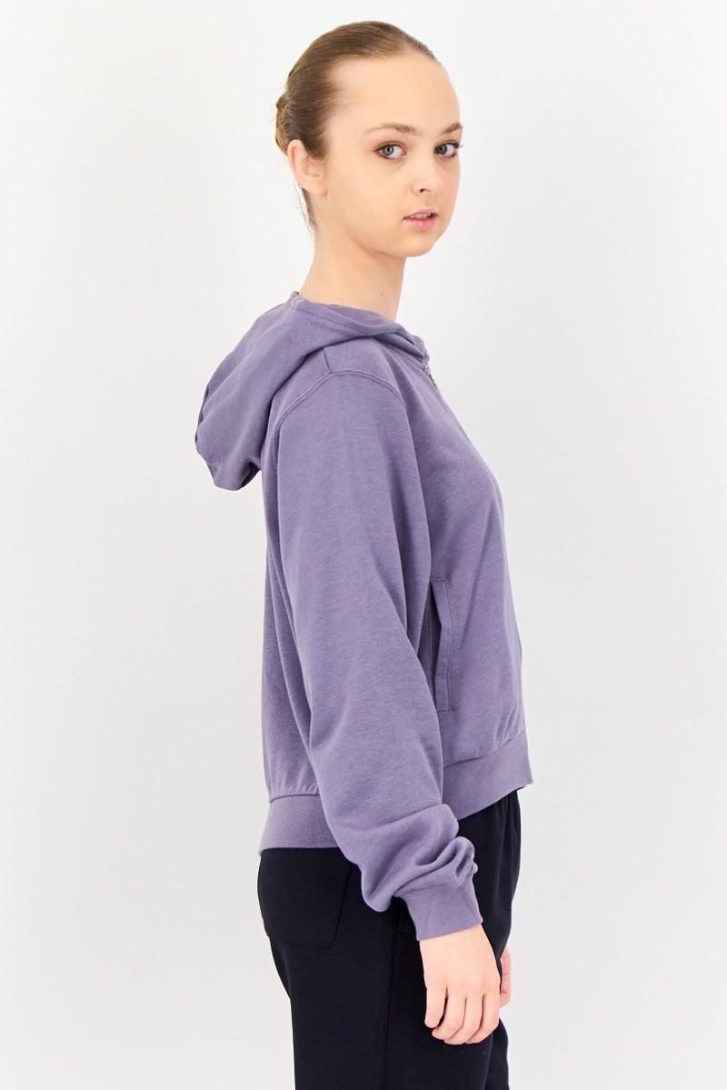 Nike هودي خارجي فضفاض بأكمام طويلة للنساء، بنفسجي - Image 4