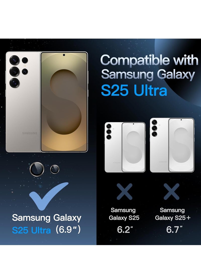 BORTONY Samsung Galaxy S25 Ultra 5G Camera Lens Protector 9H Tempered Glass Metal Individual Ring Cover Easy Installation For Samsung Galaxy S25 Ultra  - Image 2