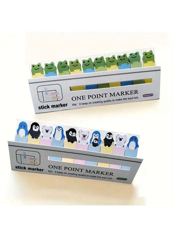 Colorful Frog Sticky Notes Set Of 150 Cute Memo Pads For Bookmarking Organizing Office Home Stationery - Image 1