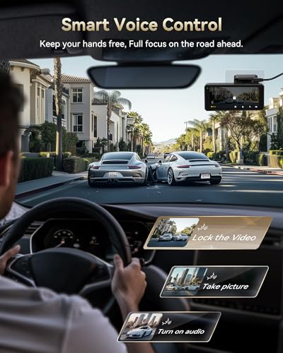 REDTIGER Dual 4K Dash Cam with 256GB eMMC, STARVIS 2 IMX678 Front and Rear Dash Camera with Dual HDR, Voice Control, 4'' Touch Screen, Built-in 5.8GHz WiFi GPS, HDR Night Vision (F77 V2) - Image 5