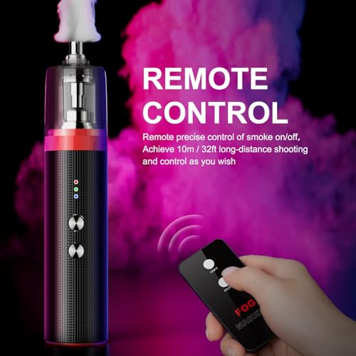 COOWOO Portable Mini Fog Machine 3 Adjustable Modes Handheld Fog Machine with Remote Control Fogger for TikTok Live Streaming Youtube Short Videos Photography and Parties Model Smoke L - Image 3