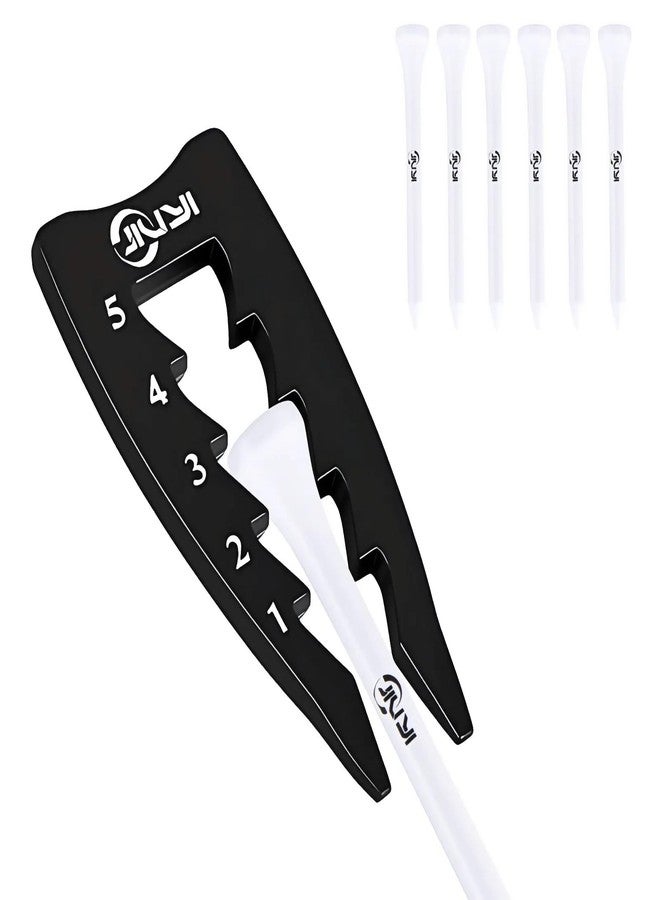 JIUYIBC Adjustable Golf Tee Height Tool, Universal Fit for Wooden & Plastic Tees, Consistent Tee Height Setter for Drivers, Fairway Woods & Irons, Durable Zinc Alloy Golf Training Aid - Image 1