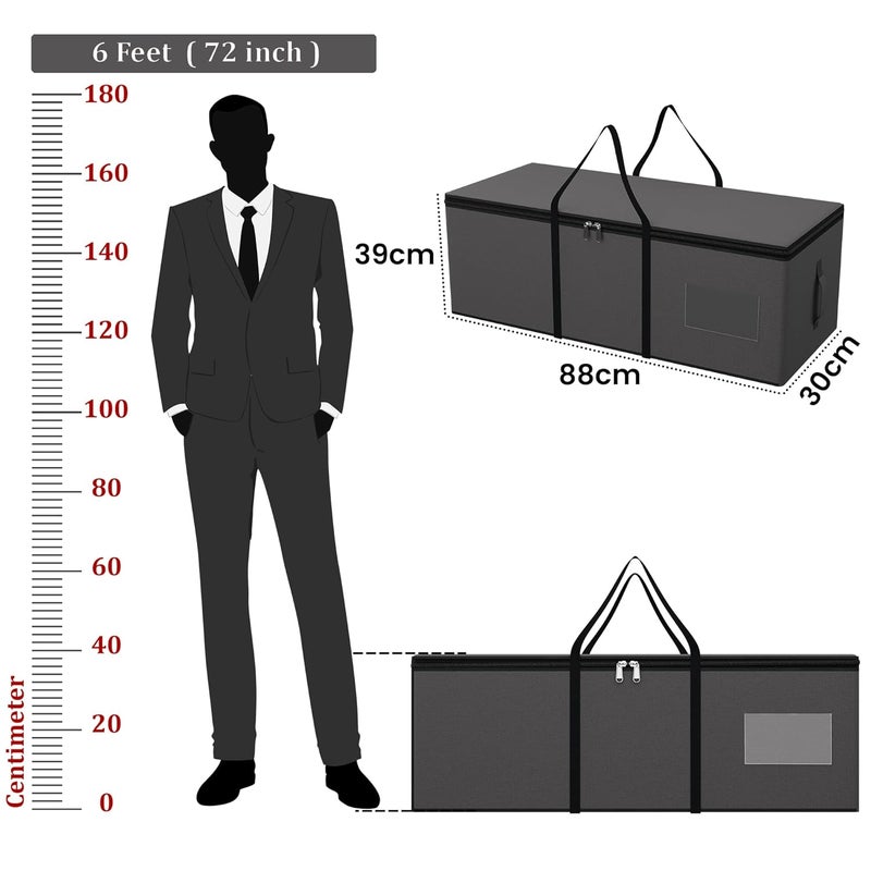 Kuber Industries Durable Jumbo Storage Bags For Clothes Large With Zip Handles Packers Movers Under Bed Storage Organizer Box for Clothes Blanket Toys Dark Grey - Image 3