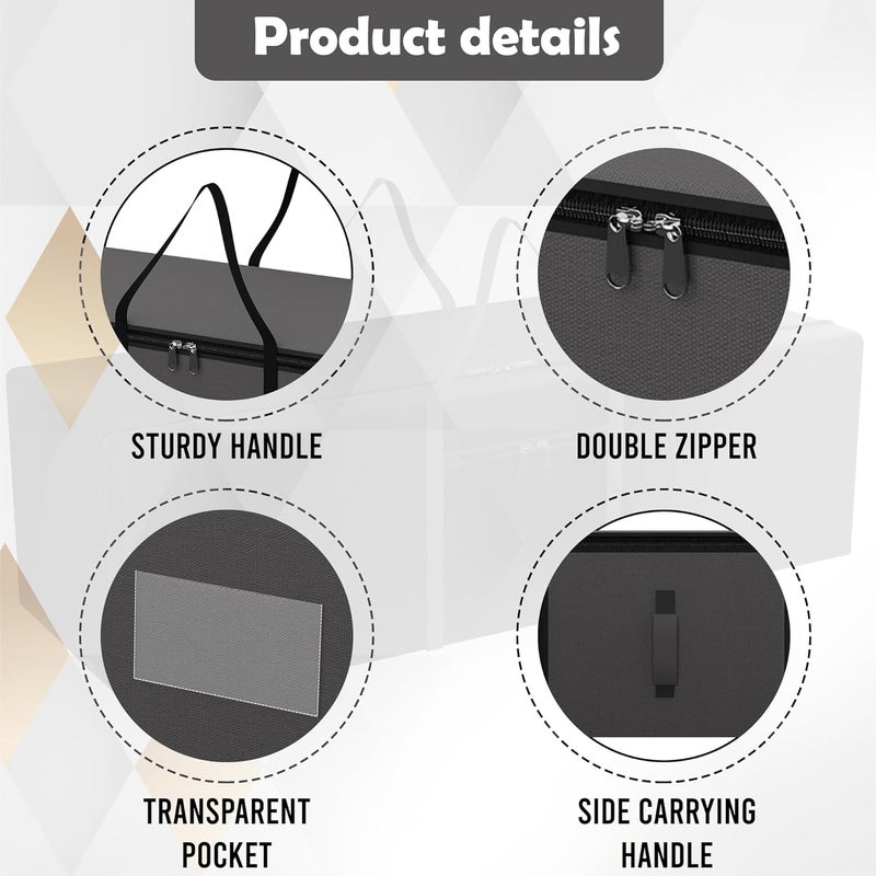 Kuber Industries Durable Jumbo Storage Bags For Clothes Large With Zip Handles Packers Movers Under Bed Storage Organizer Box for Clothes Blanket Toys Dark Grey - Image 4