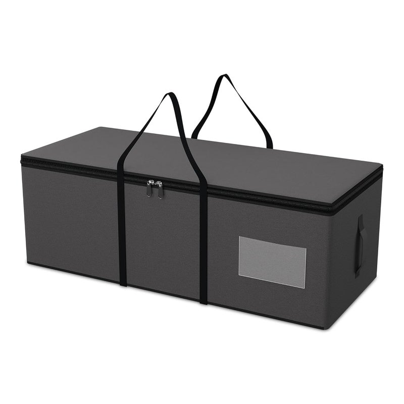 Kuber Industries Durable Jumbo Storage Bags For Clothes Large With Zip Handles Packers Movers Under Bed Storage Organizer Box for Clothes Blanket Toys Dark Grey - Image 1