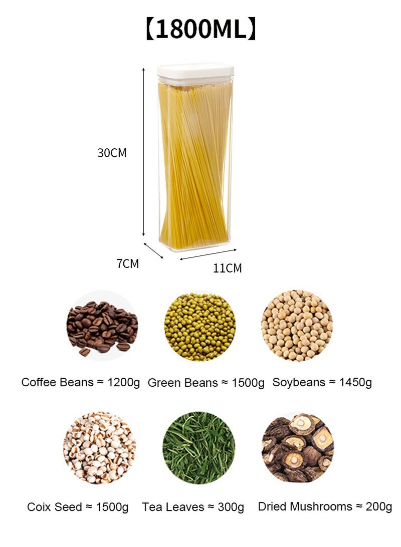 TAPIT 3PCS 1800ml Airtight Food Storage Containers Set with Lock Lids, Pantry Organization Plastic Storage Jar Storage Tank for Cereal, Coffee, Sugar - Moisture Proof, BPA Free & Stackable Design - Image 2