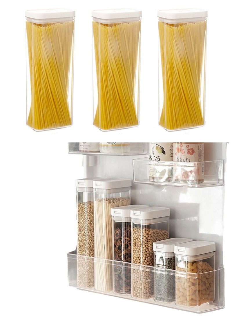 TAPIT 3PCS 1800ml Airtight Food Storage Containers Set with Lock Lids, Pantry Organization Plastic Storage Jar Storage Tank for Cereal, Coffee, Sugar - Moisture Proof, BPA Free & Stackable Design - Image 1