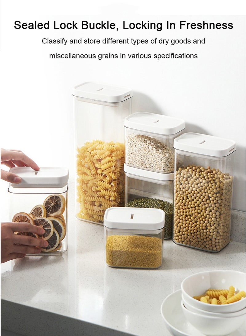 TAPIT 3PCS 1800ml Airtight Food Storage Containers Set with Lock Lids, Pantry Organization Plastic Storage Jar Storage Tank for Cereal, Coffee, Sugar - Moisture Proof, BPA Free & Stackable Design - Image 4