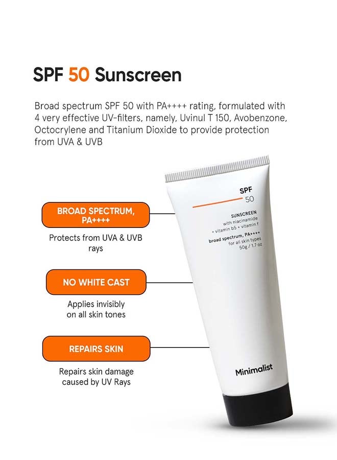 MINIMALIST واقي شمس للوجه بخفة SPF 50 - Image 1
