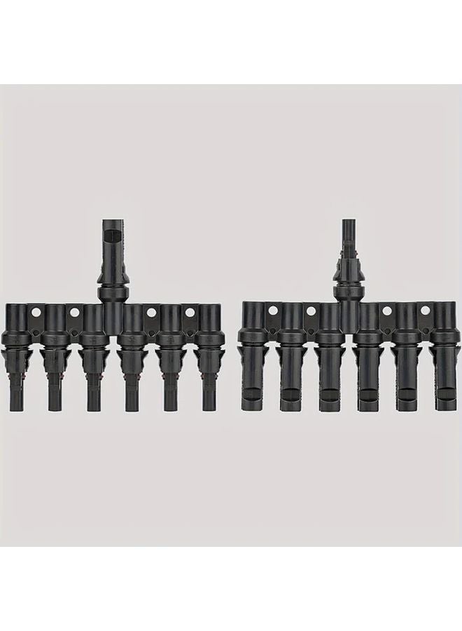 1 زوج من موصلات الفرع الشمسي الأسود 1 ذكر إلى 6 إناث و 1 أنثى إلى 5 ذكر للتوصيل المتوازي - Image 2