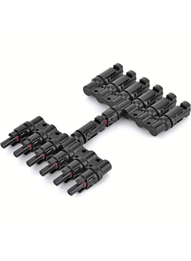 1 زوج من موصلات الفرع الشمسي الأسود 1 ذكر إلى 6 إناث و 1 أنثى إلى 5 ذكر للتوصيل المتوازي - Image 4