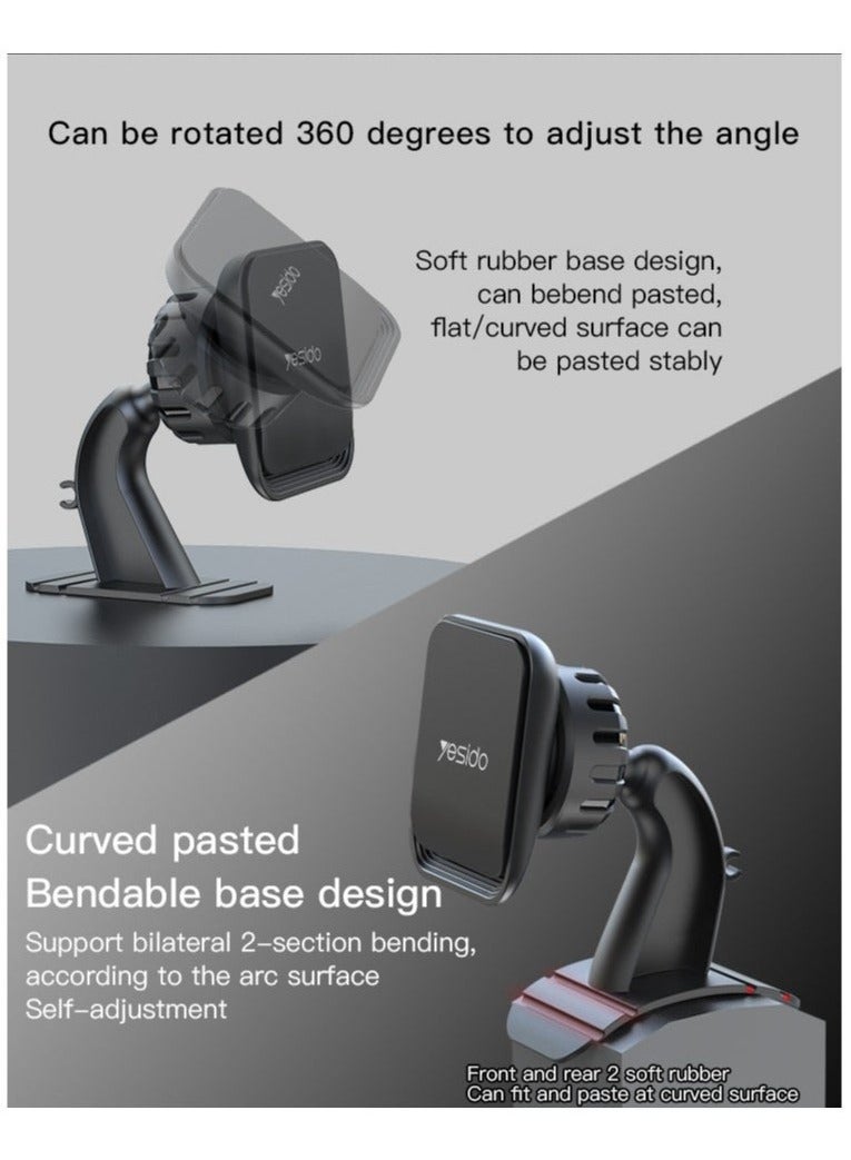 Yesido C110 Magnetic 360° Universal Car Dashboard Mobile Phone Holder – Strong Magnetic Mount for Smartphones, GPS, and Devices – Adjustable 360° Rotation – Secure and Stable Car Mount – Easy Installation – Ideal for Dashboard and Windshield Use - Image 3
