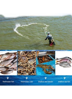Arabest Fishing Net Nylon Monofilament American Style Cast Net Outdoor Hand Throw Fishing Mesh with Heavy Duty Weights for Bait Trap Fish  - Image 3