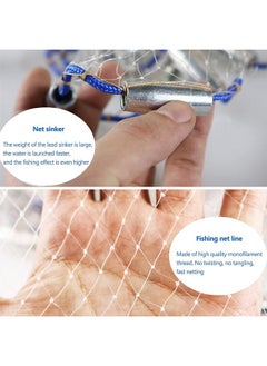 Arabest Fishing Net Nylon Monofilament American Style Cast Net Outdoor Hand Throw Fishing Mesh with Heavy Duty Weights for Bait Trap Fish  - Image 5