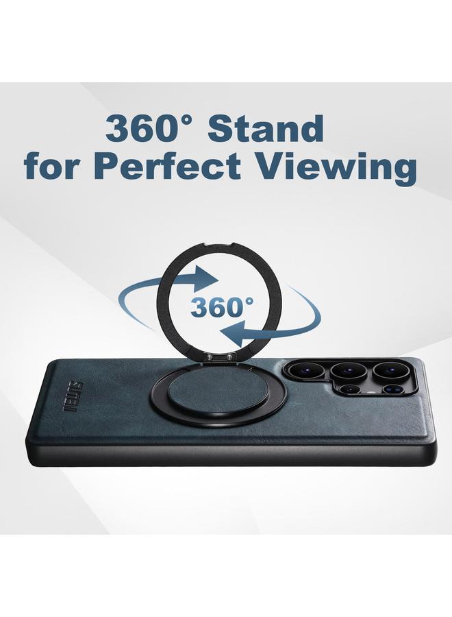 Suteni Case For Samsung Galaxy S23 Ultra 5G G3 Oil Wax 360 Rotation Holder MagSafe Back Phone Case - Image 3