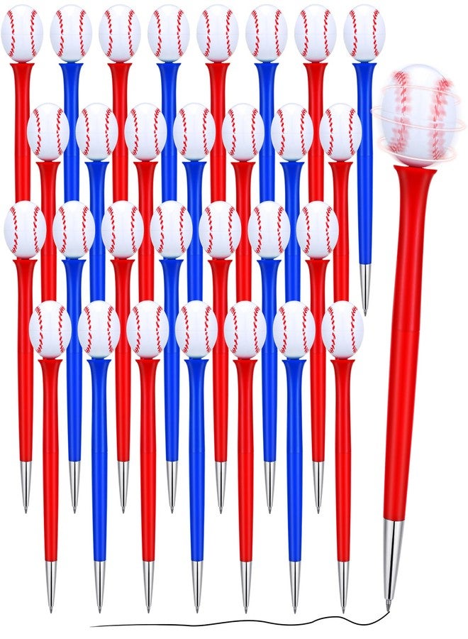 Sayglossy 30 Pcs Basketball Baseball Softball Sports Themed Writing Ballpoint Pens for Birthday Office Desk Reward Supplies(Baseball) - Image 1