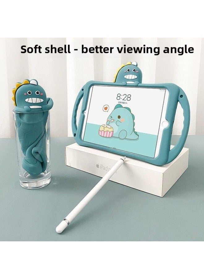 Protective Case For Apple Tablet Ipad10/silicone Mini1/2/3 Soft Pro4/5air Generation Shell-Color:Portable Dinosaur [with Bracket]]-Applicable Model:pro11 2018/2020/2021  - Image 1