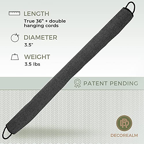 DECOREALM Under Door Draft Stopper and Blocker, Draft Guard for Doors and Windows, Decorative Fabric Cylinder Blocker Provides Weighted Door Insulation by DECOREALM (Black, 36 Inches) - Image 5