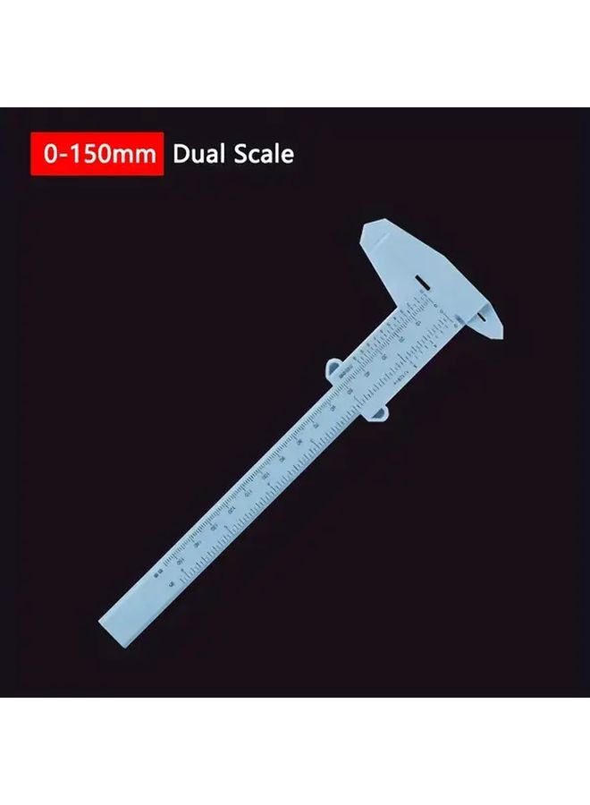 Blue 0 150mm Portable Mini Vernier Caliper Plastic Slide Ruler Dual Proportional Measuring Tool - Image 1