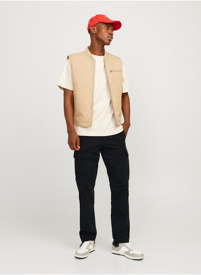 Solid Relaxed Fit Cargo Pants