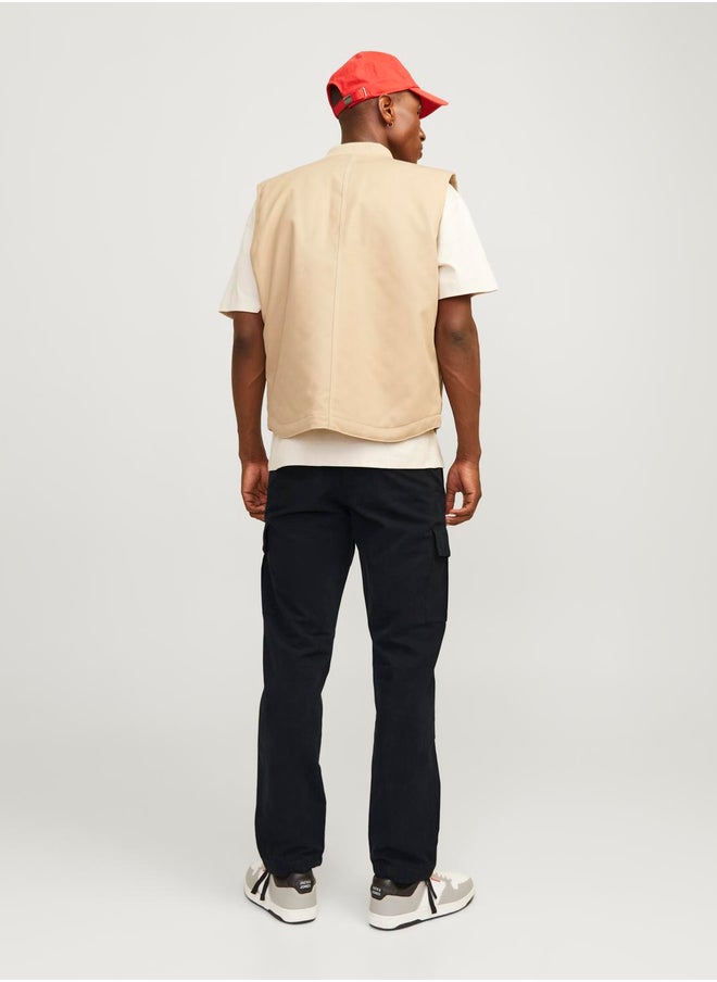 Solid Relaxed Fit Cargo Pants