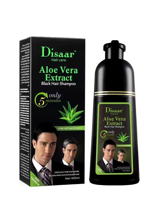 Disaar Aloe Vera Hair Color Shampoo Black 400 ml - Image 1