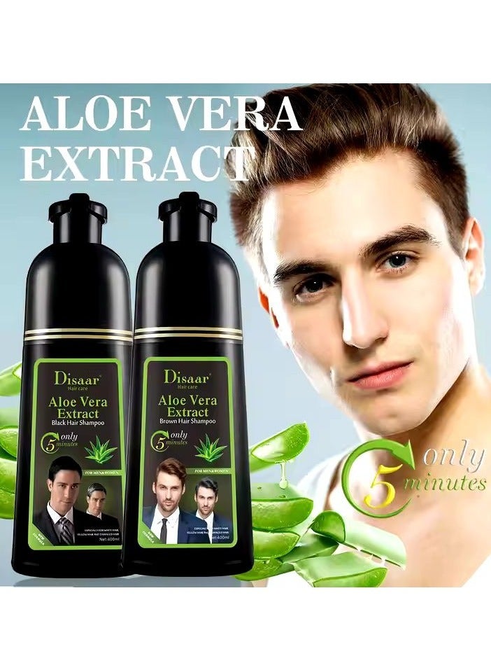 Disaar Aloe Vera Hair Color Shampoo Black 400 ml - Image 2