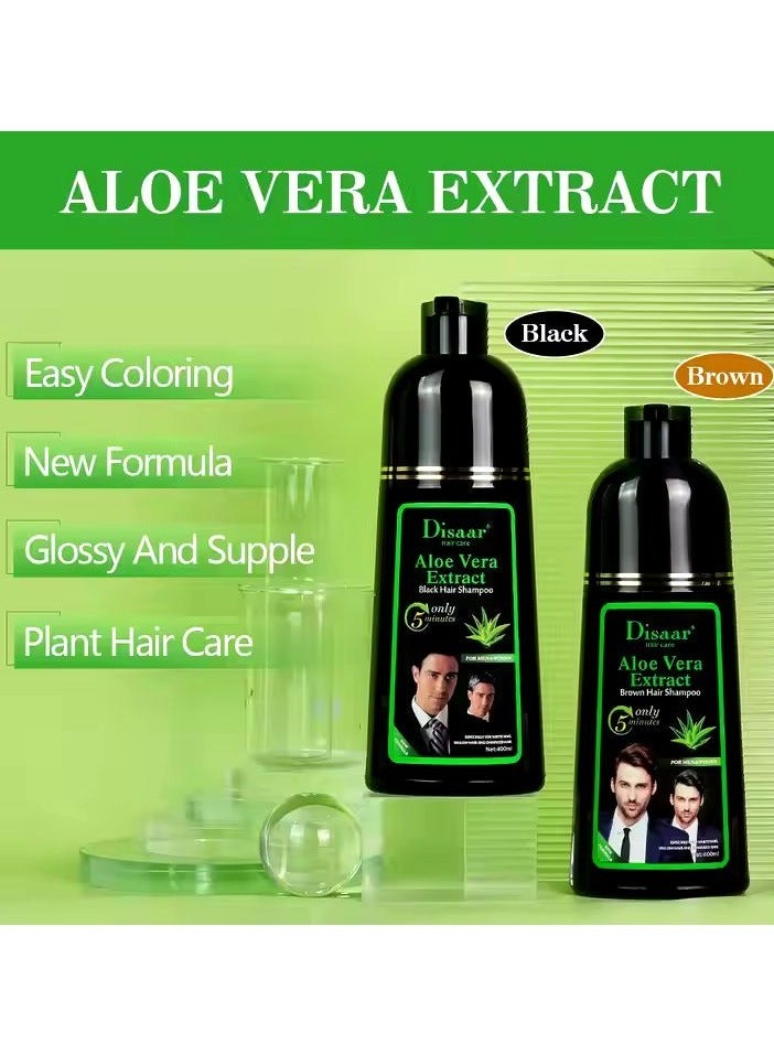 Disaar Aloe Vera Hair Color Shampoo Black 400 ml - Image 3