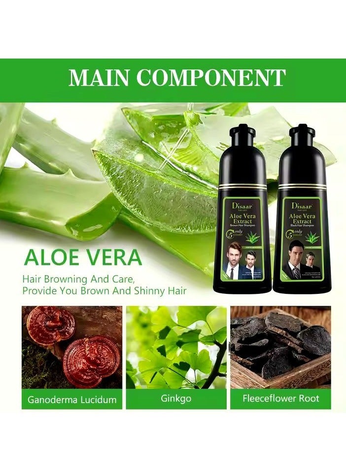 Disaar Aloe Vera Hair Color Shampoo Black 400 ml - Image 4