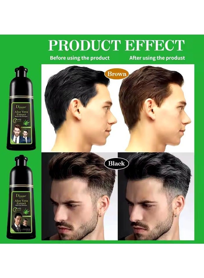 Disaar Aloe Vera Hair Color Shampoo Black 400 ml - Image 5