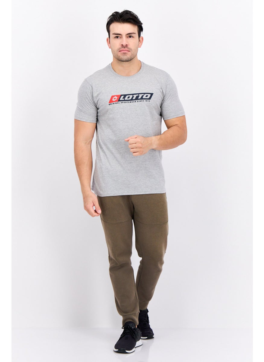LOTTO Men Sportswear Fit Short Sleeve Outdoor T Shirt, Grey  - Image 2