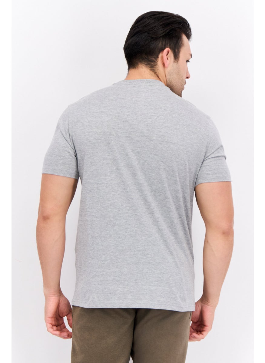 LOTTO Men Sportswear Fit Short Sleeve Outdoor T Shirt, Grey  - Image 3