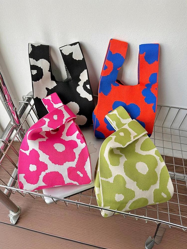 Knitted Bag Handbag Bucket Bag Tote Bag Woven Bag Women'S Bag Women'S Bag Vest Bag Simple Hand Gift - Image 3