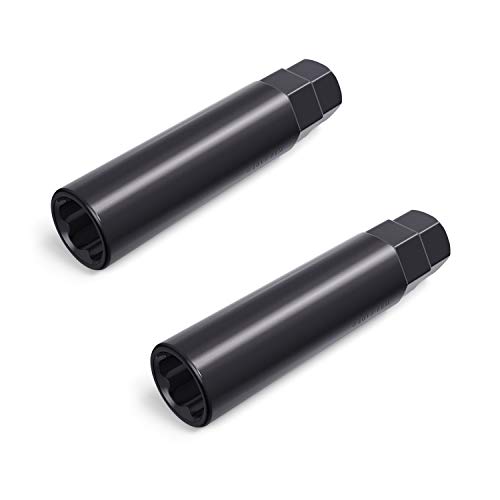 StanceMagic 2pcs Small 6 Point Spline Drive Tuner Replacement Socket Key Tool for Aftermarket Six-Spline Wheel Lock Lug Nuts - 17.6mm Inner Diameter - 19mm 3/4 21mm 13/16 Hex Socket Wrench - Black - Image 1