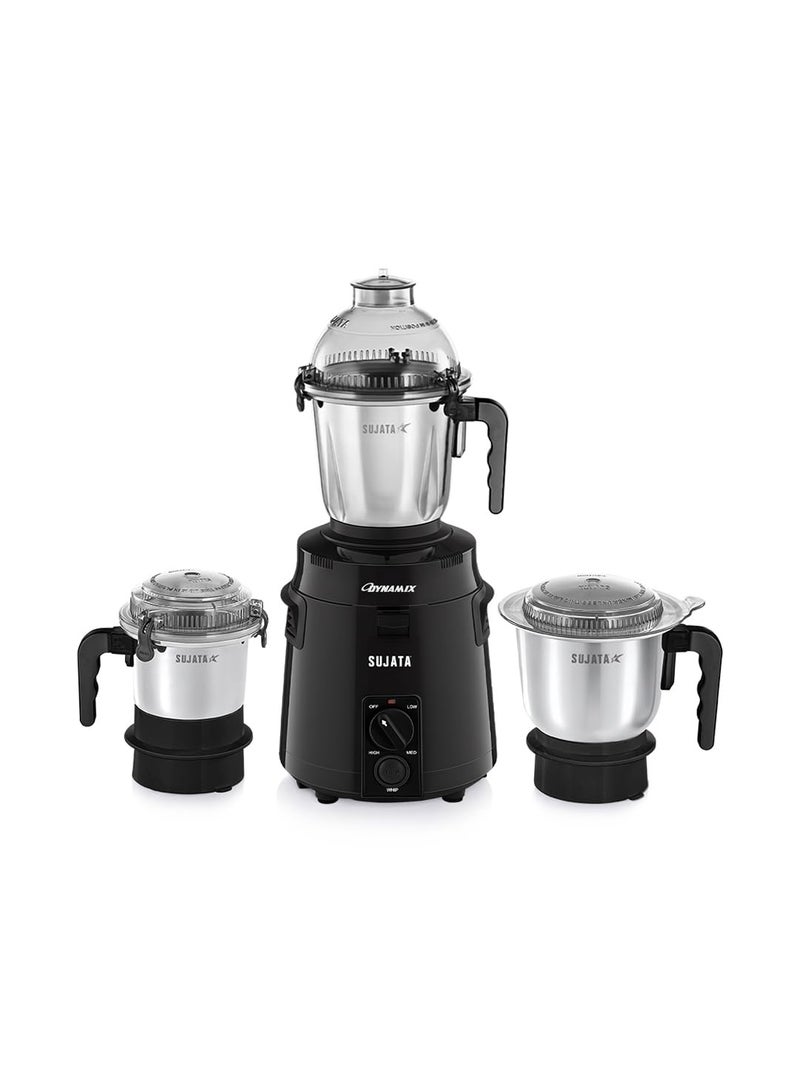 Sujata Dynamix Mixer Grinder, 900W Double Ball Bearing Motor, 3 Food Grade Steel Jars, Black - Image 2