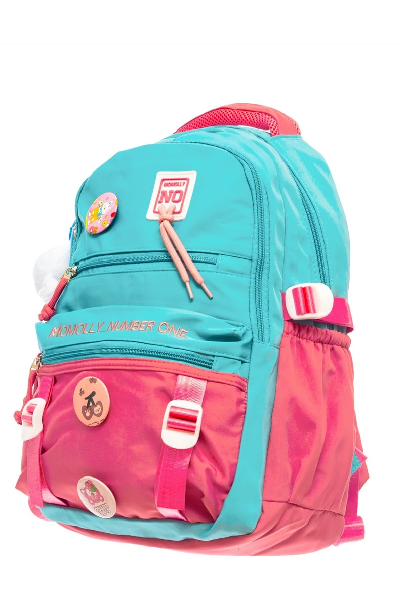 كروسلاند حقيبة ظهر  للأطفال واليافعين 18 بوصة (45 سم) متعددة الجيوب  - جيوب جانبيه  مع شارات تزيينية وملحقاتها - Image 1