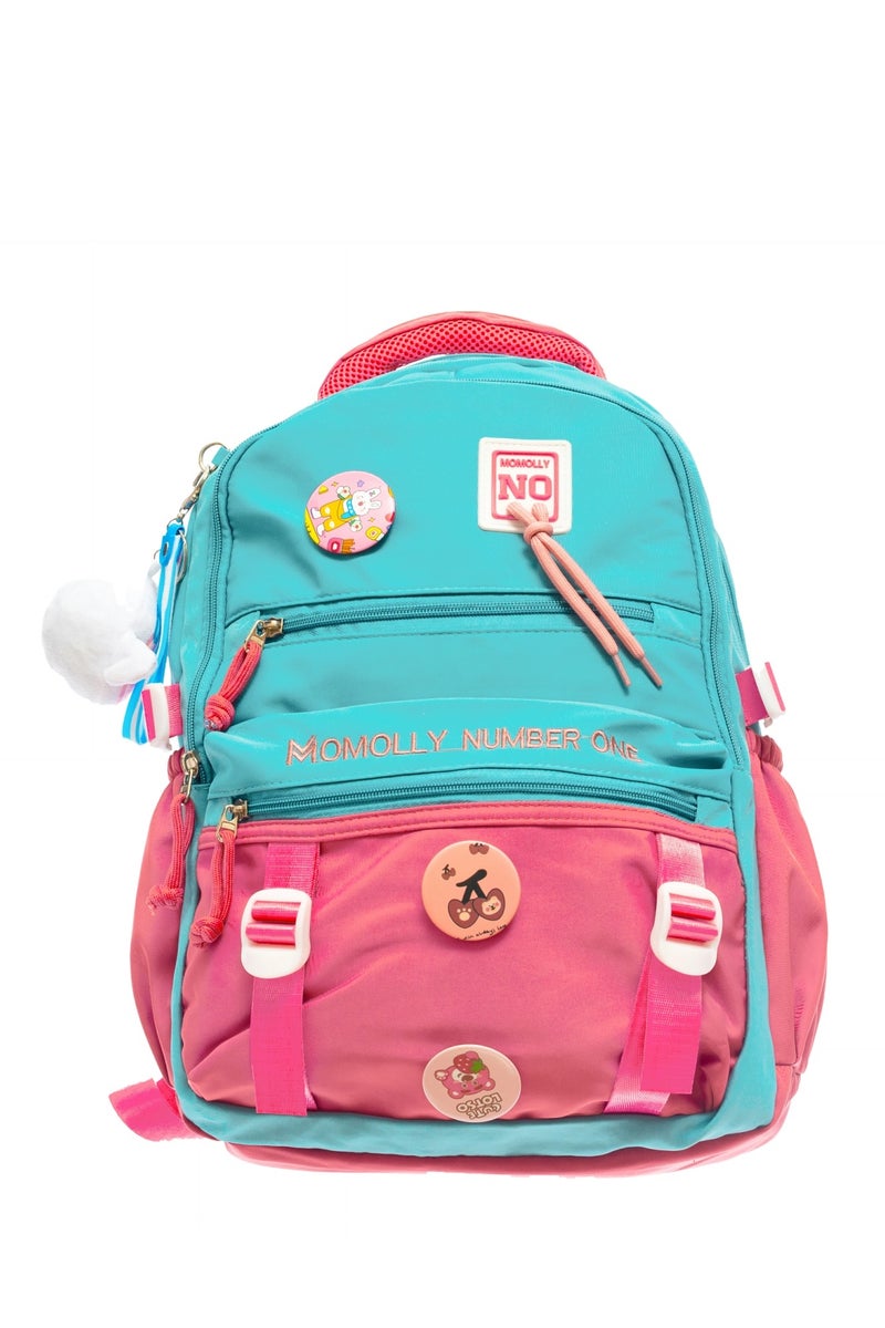 كروسلاند حقيبة ظهر  للأطفال واليافعين 18 بوصة (45 سم) متعددة الجيوب  - جيوب جانبيه  مع شارات تزيينية وملحقاتها - Image 2