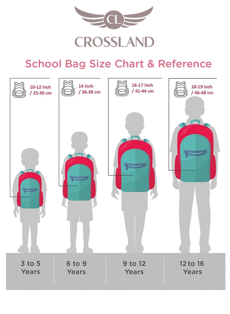 كروسلاند حقيبة ظهر  للأطفال واليافعين 18 بوصة (45 سم) متعددة الجيوب  - جيوب جانبيه  مع شارات تزيينية وملحقاتها - Image 5