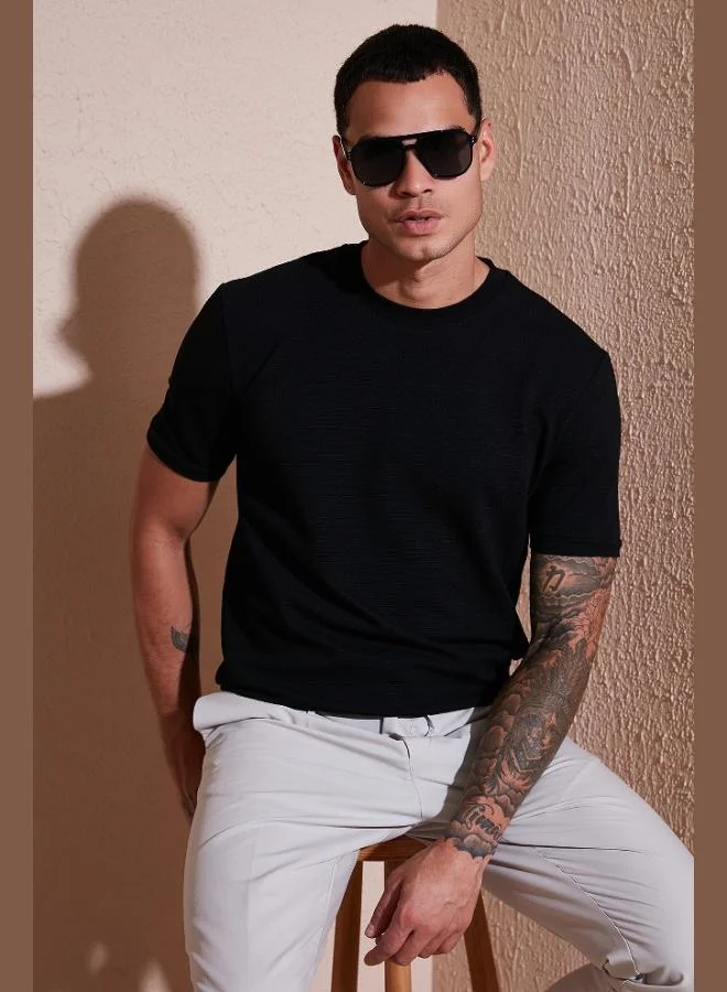 Buratti  Buratti Stretch Cotton Slim Fit Crew Neck T Shirt Men's T-Shirt 5902639 for Men | Best Price UAE