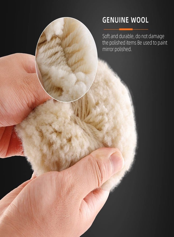 SPTA Wool Polishing Pad, 5Pcs 3"(75mm) 100% Natural Wool Buffing Pad with 1Pc Hook&Loop Backing Pad, 1Pc Extension Shank for Drill Polisher Cutting, Car Body Repair Buffing - Image 4